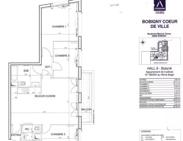 location Appartement T4 DE 78.4m² À BOBIGNY - Photo 1