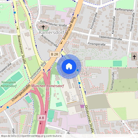 Ottobrunner Straße, 81735 München Ramersdorf ca. 4, 6 km south-east of Munich-center