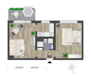 Helle 2-Raum-Wohnung mit Balkon - Photo 4