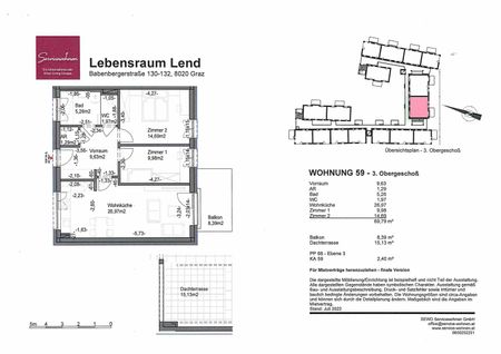 Provisionsfrei !!! Lebensraum Lend - Generationenwohnhaus Babenbergerstraße 130, 3-Zimmer-Wohnung mit Balkon, Top 059 [GF,BS] - Photo 3