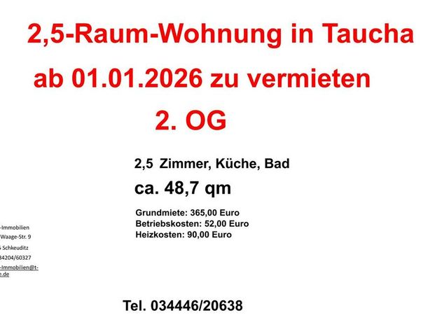 2,5-Raum-Wohnung in 04425 Taucha zu vermieten - Photo 1