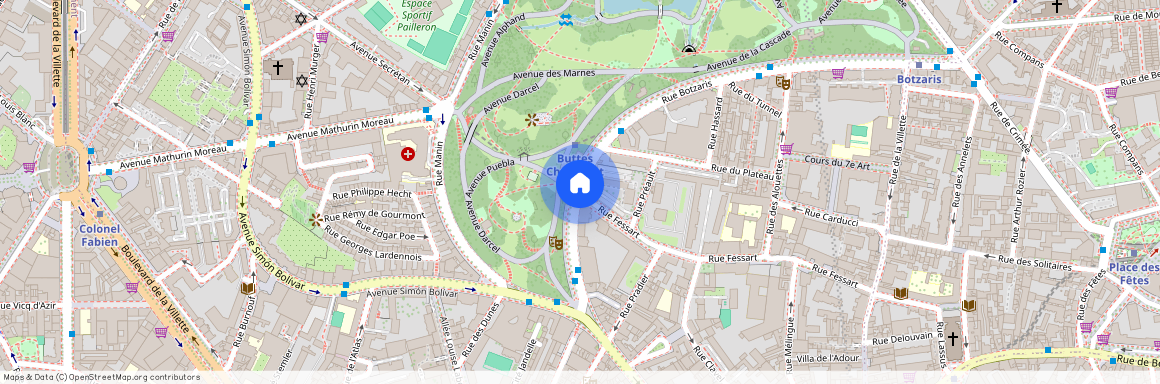 Rue Botzaris et Rue Fessart 75019 Paris (19e arrondissement)