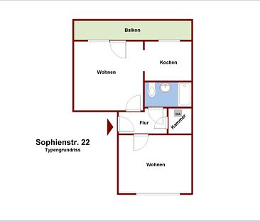 Schöne 2 Raum-Wohnung mit Balkon und Badewanne - Foto 2