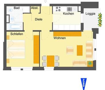 Schöne 2 Zimmer Wohnung mit Wohnberechtigungsschein - Foto 3