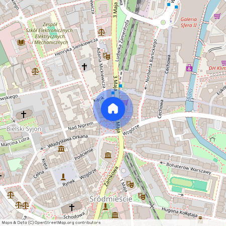 ul. 1 Maja, Śródmieście Bielsko, Bielsko-Biała, śląskie