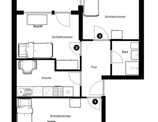 freies stylisches Dachzimmer in grundsanierter 3er-WG in Frankfurt am Main - Photo 1