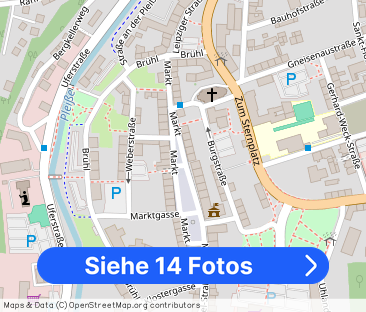 Werdau-ruhiges Zentrum, große 1-Zi.-Whg. mit Wanne, Einbauküche (in... - Foto 1