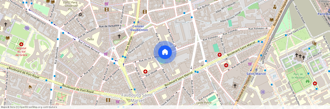 rue de la Clef et rue du Fer à Moulin 75005 Paris (5e arrondissement)