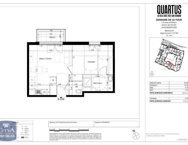 Appartement à louer 2 pièces 40.92m² - Photo 1