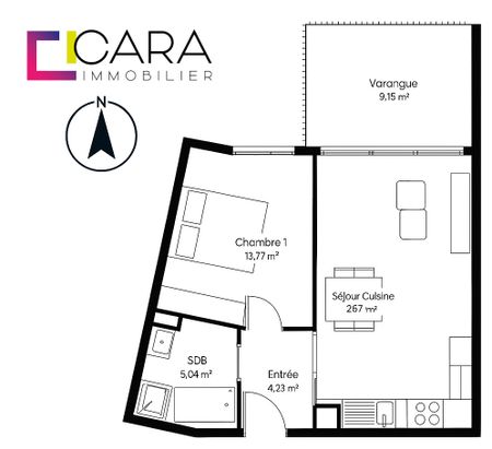 Location Appartement 2 pièces 44m² REMIRE MONTJOLY 97354 - Photo 5