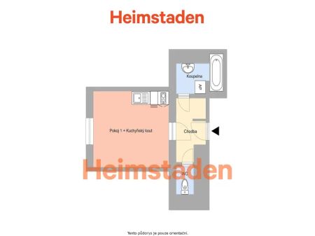 Pronájem bytu 1+kk 22 m - Fotografie 5