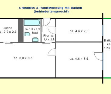 Barrierearme Wohnung nahe der Grünauer Siedlung - Foto 1