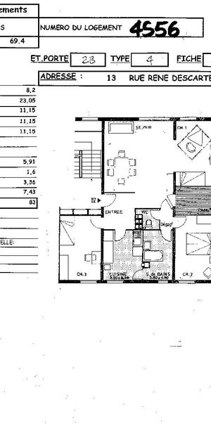 Location appartement T4 83.00m² à Reims (51100) Loyer CC * : 493.50 € Réf : ER.04556 - Photo 2