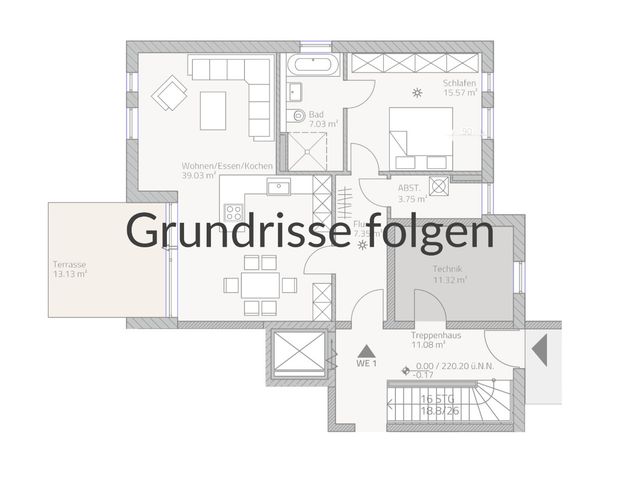 Möblierte 1-Zimmer-Wohnung in Muffendorf, mit großem Balkon und traumhafter Aussicht - Photo 1