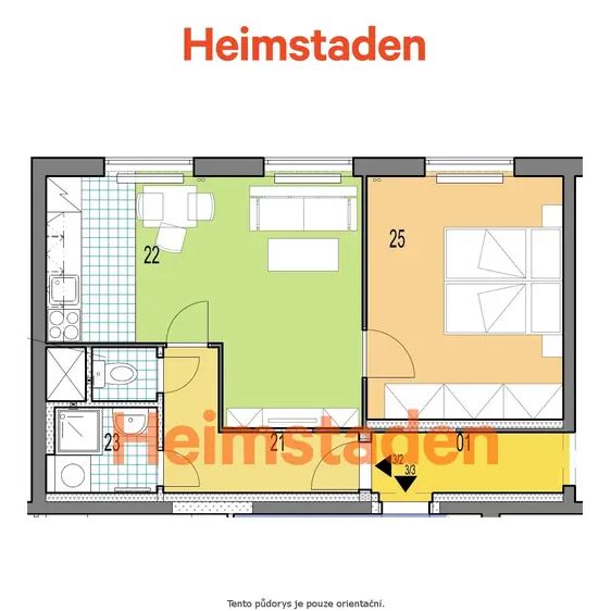 Pronájem bytu 2+kk 38 m - Photo 1