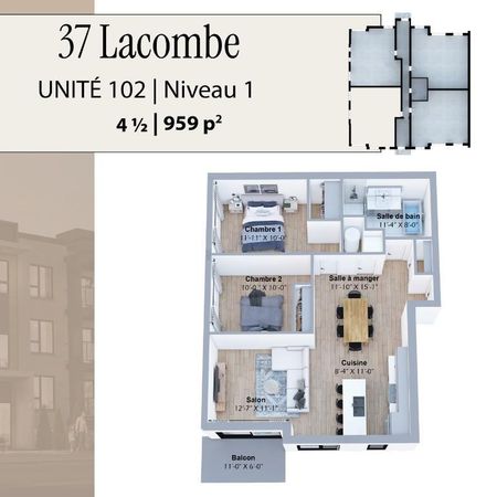 Nouveau projet ! 37-39 boul Lacombe, Repentigny - 4 ½ – 945 pi2 à 1072 pi2 À partir de 1825$/mois=1670$ (option avec coin bureau et/ou salle d’eau) - Photo 3