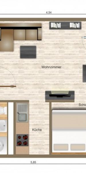 Wohnung, 1 Zimmer (36,22 m²) - Foto 1