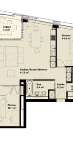 3.5 Zimmer, 90 m², 10. Stock - Foto 3