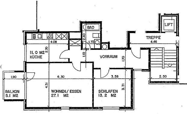 2.5 Zimmer, 81 m², 1. Stock - Photo 1