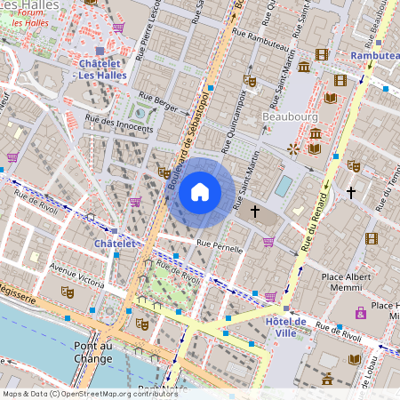 Rue des Lombards entre Boulevard de Sebastopol et Rue Saint Martin 75004 Paris (4e arrondissement)