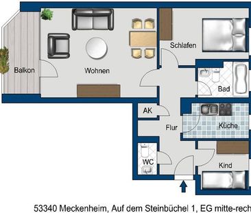 Platz für die Familie: 3-Zimmer-Wohnung mit Terrasse - Foto 4