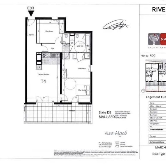Appartement à louer 4 pièces 82.59m² - Photo 2