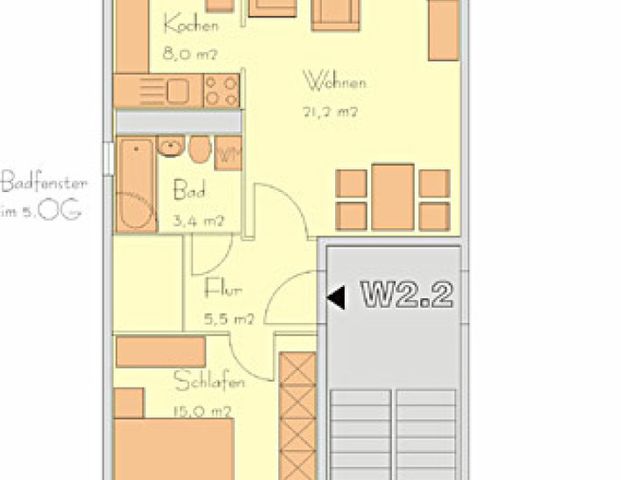 Wohnung, 2 Zimmer (54,6 m²) - Foto 1