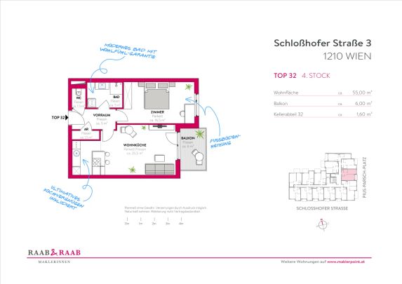MODERNES WOHNEN mit TOLLER AUSSTATTUNG! Bodenkühlung! Nähe Bahnhof Floridsdorf - Photo 1