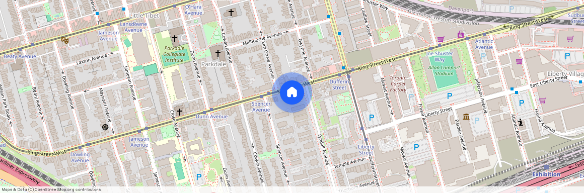 1251 King Street West, Toronto, Ontario, M6K 1G7 (King St. W. and Tyndall Ave.)