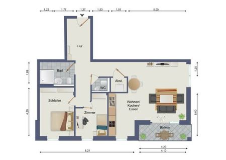 Neubau - Erstbezug! 2,5-Zimmerwohnung mit offener Küche und sonnigem Balkon - Foto 4