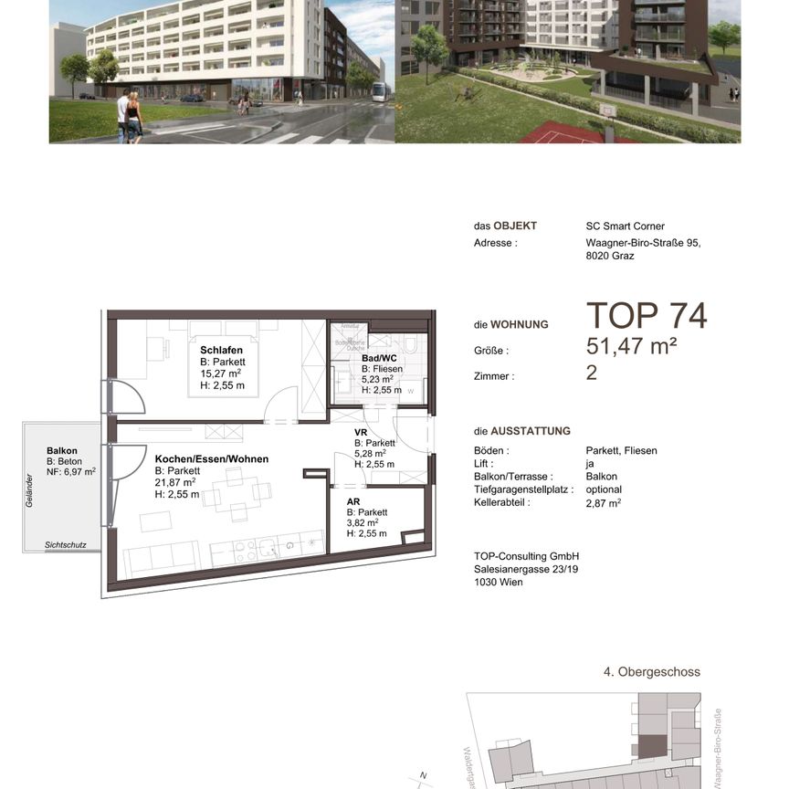 West Side Living Top 74 - Erstklassige Neubauwohnung mit Balkon in Top Lage - Photo 1