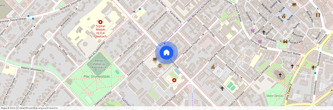 ul. Tadeusza Kościuszki, Śródmieście, Gliwice, śląskie