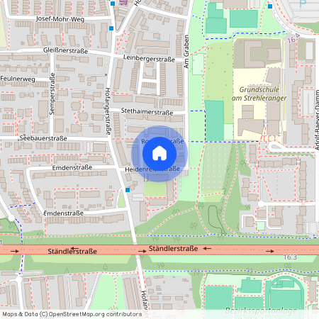 Heidenreichstraße, 81735 München Ramersdorf ca. 5, 1 km south-east of Munich-center