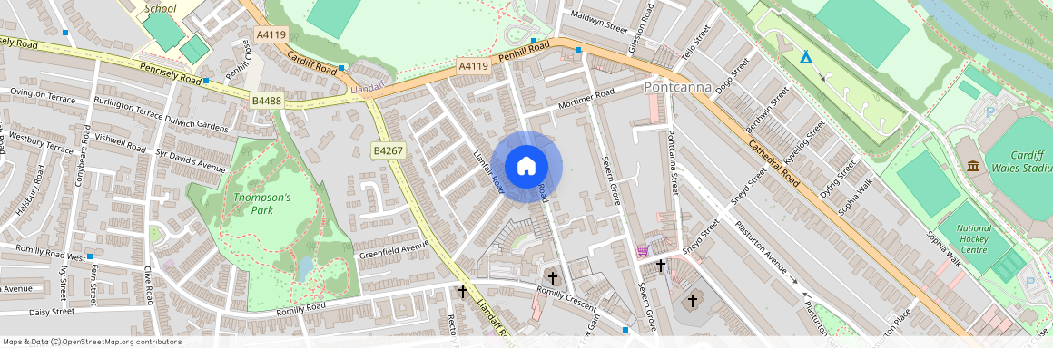 1 BED FLAT for Rent - 35 Conway Road, Flat 4, Pontcanna, Cardiff. CF11 9NU