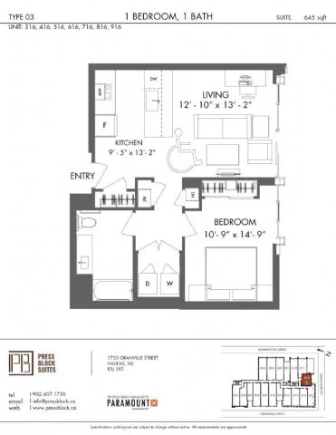 Press Block — 1 Bedroom | 1 Bath (Barrier-Free) - Photo 5