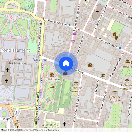 Rue de Bourgogne et Rue de Varenne 75007 Paris (7e arrondissement)