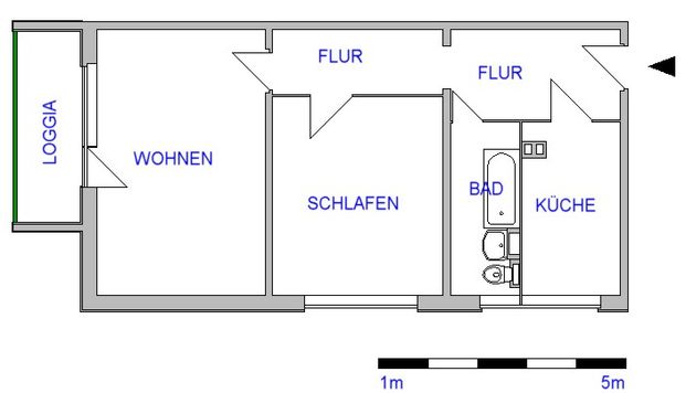 Ebenerdig erreichbare 2-Raum-Wohnung mit Balkon - Foto 1