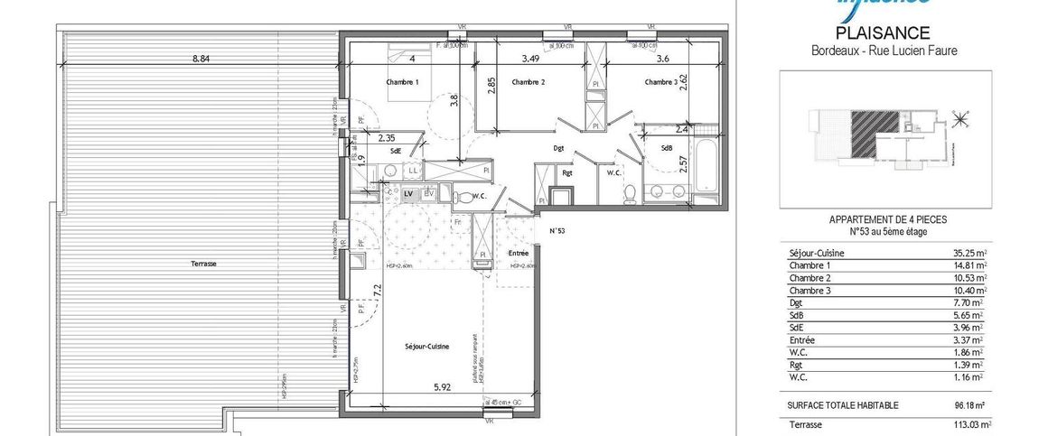location Appartement T4 DE 96.18m² À BORDEAUX - Photo 1
