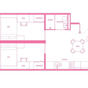 2 Bedroom Shared Bathroom, Double Bed - Photo 3