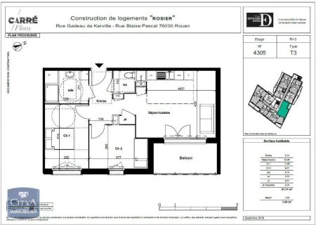 Appartement à louer 3 pièces 57.74m² - Photo 3