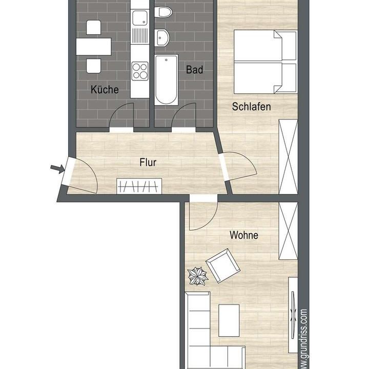 Tolle 2-Raum-Wohnung im beliebten Szeneviertel mit moderner Einbauküche - Photo 1