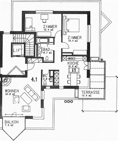 3.5 Zimmer, 109 m², 3. Stock - Foto 5