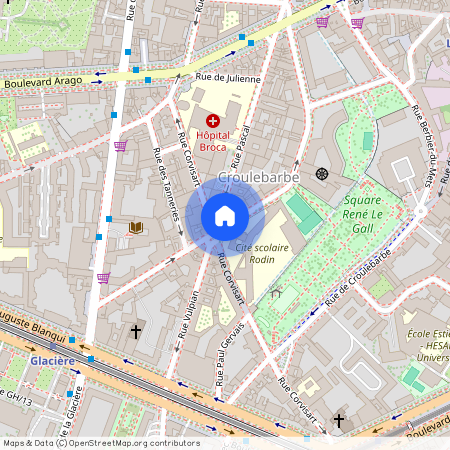 rue des Cordelières et rue Pascal 75013 Paris (13e arrondissement)