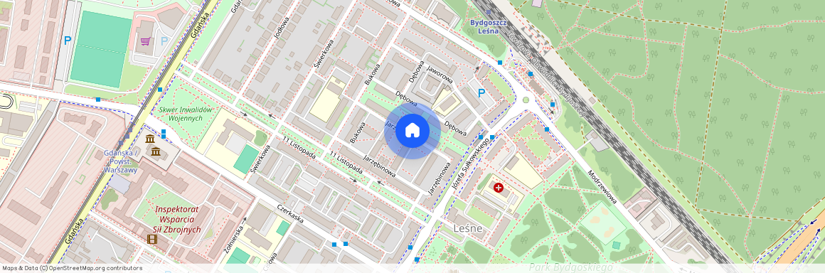 ul. Jarzębinowa, Leśne, Bydgoszcz, kujawsko-pomorskie