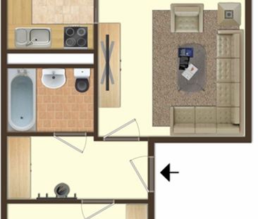 Gemütliche 2-Raum-Wohnung in Lusan - Photo 1