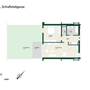 Lichtdurchflutete 2-Zimmer-Erstbezugswohnung im Erdgeschoss mit Terrasse und Privatgarten - Photo 2