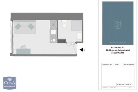 Location Appartement 1 pièce 16m² REIMS 51100 - Photo 2