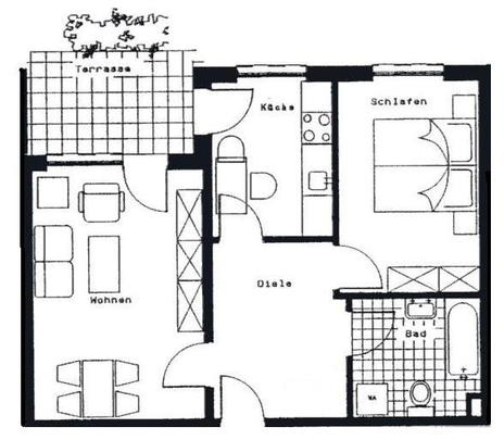 2-Zimmer-Wohnung, EG, mit Terrasse und Wanne in MÃ¶ser (KW 48-45) - Photo 1