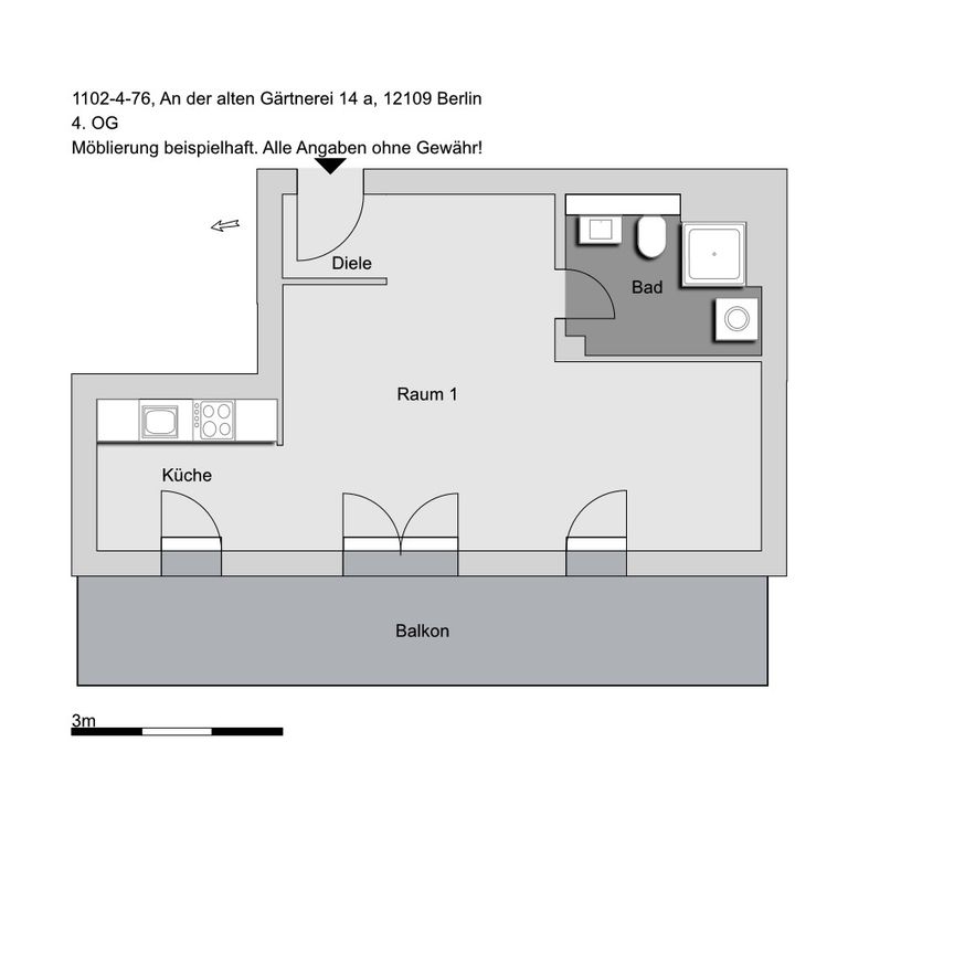 1,5-Zimmer-Wohnung in Berlin - Foto 2