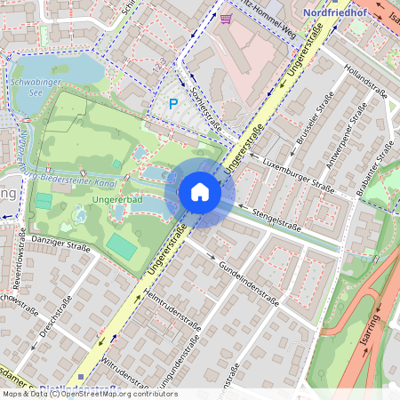 Ungererstraße, 80805 München Schwabing ca. 3, 7 km north of Munich-center